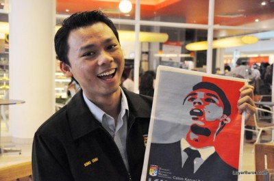 King Chai with his campus election poster